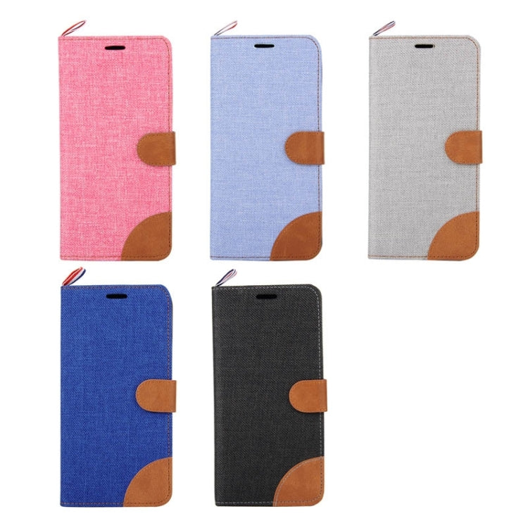 Denim Texture Horizontal Flip Leather Case with Card Slots & Holder & Lanyard for Galaxy A8