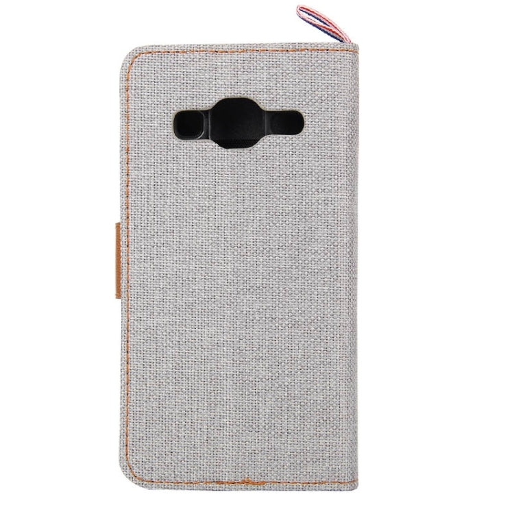 Denim Texture Horizontal Flip Leather Case with Card Slots & Holder & Lanyard for Galaxy Core Prime / G360