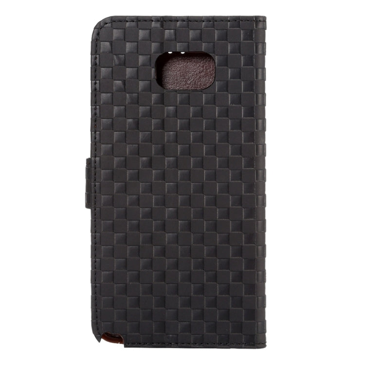 Plaid Pattern Horizontal Flip Leather Case with Card Slots & Holder for Galaxy Note 5 / N920