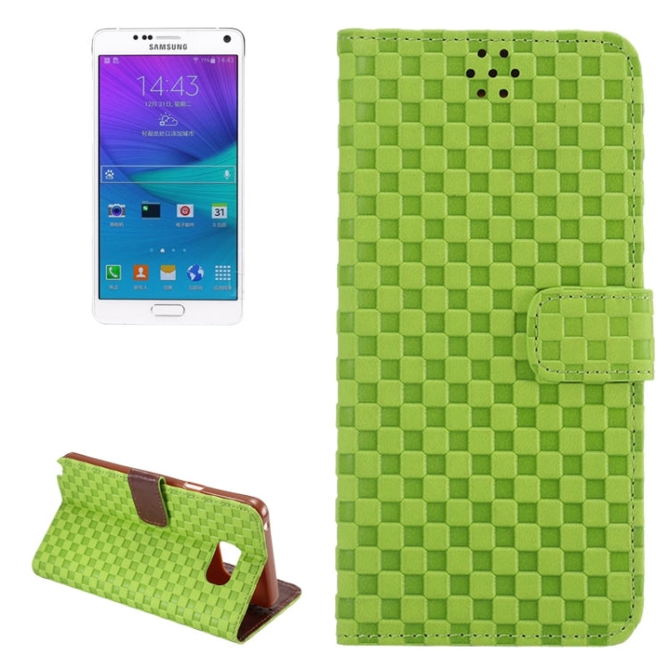 Plaid Pattern Horizontal Flip Leather Case with Card Slots & Holder for Galaxy Note 5 / N920