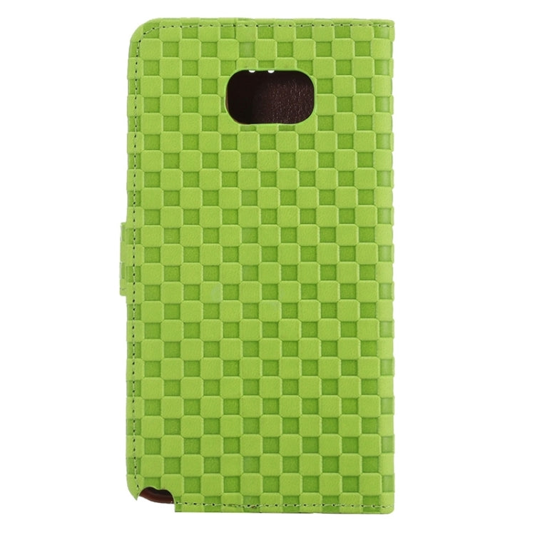 Plaid Pattern Horizontal Flip Leather Case with Card Slots & Holder for Galaxy Note 5 / N920