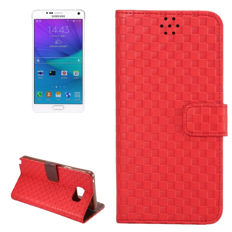 Plaid Pattern Horizontal Flip Leather Case with Card Slots & Holder for Galaxy Note 5 / N920