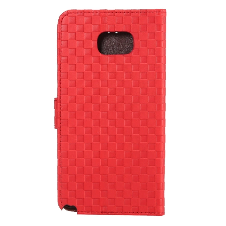 Plaid Pattern Horizontal Flip Leather Case with Card Slots & Holder for Galaxy Note 5 / N920