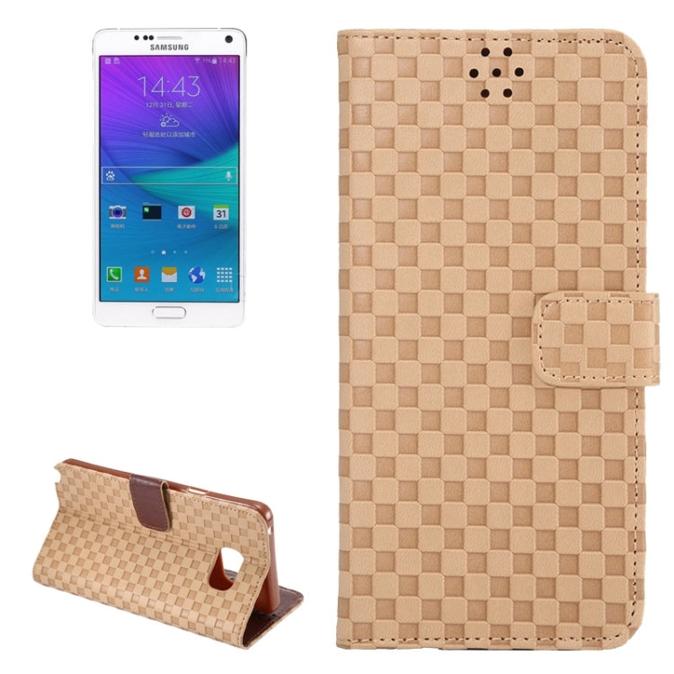 Plaid Pattern Horizontal Flip Leather Case with Card Slots & Holder for Galaxy Note 5 / N920
