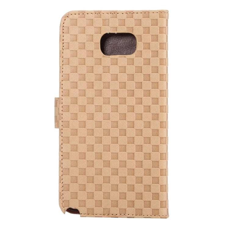 Plaid Pattern Horizontal Flip Leather Case with Card Slots & Holder for Galaxy Note 5 / N920
