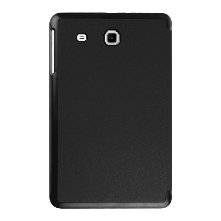 3-floding Custer Texture Leather Case with Holder for Galaxy Tab E 9.6 / T560