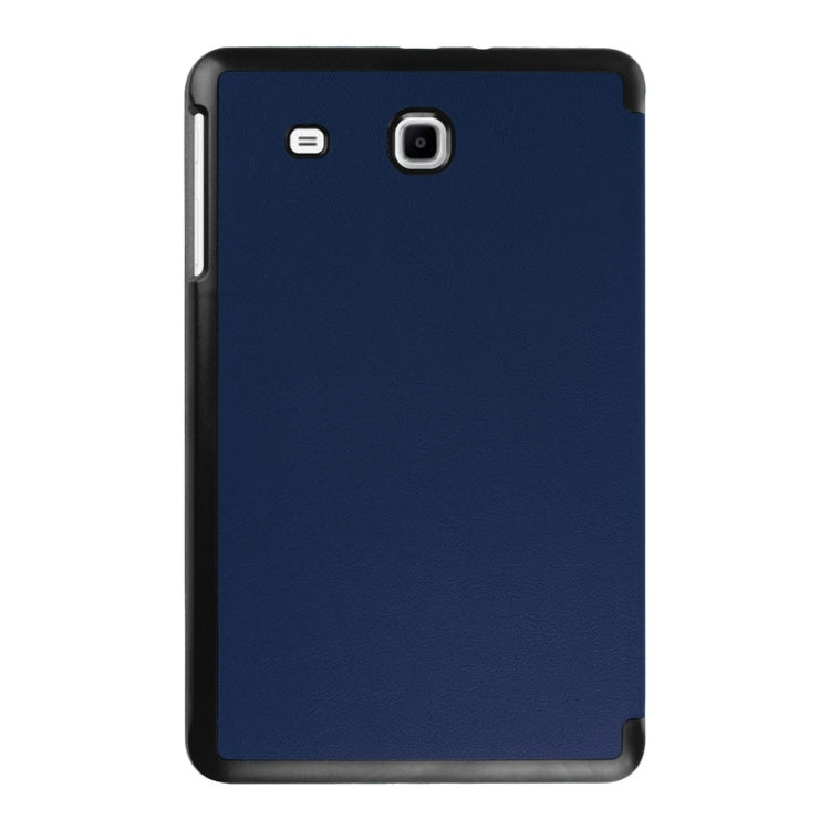 3-floding Custer Texture Leather Case with Holder for Galaxy Tab E 9.6 / T560