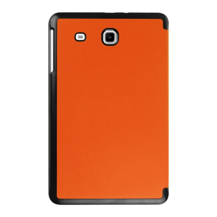 3-floding Custer Texture Leather Case with Holder for Galaxy Tab E 9.6 / T560