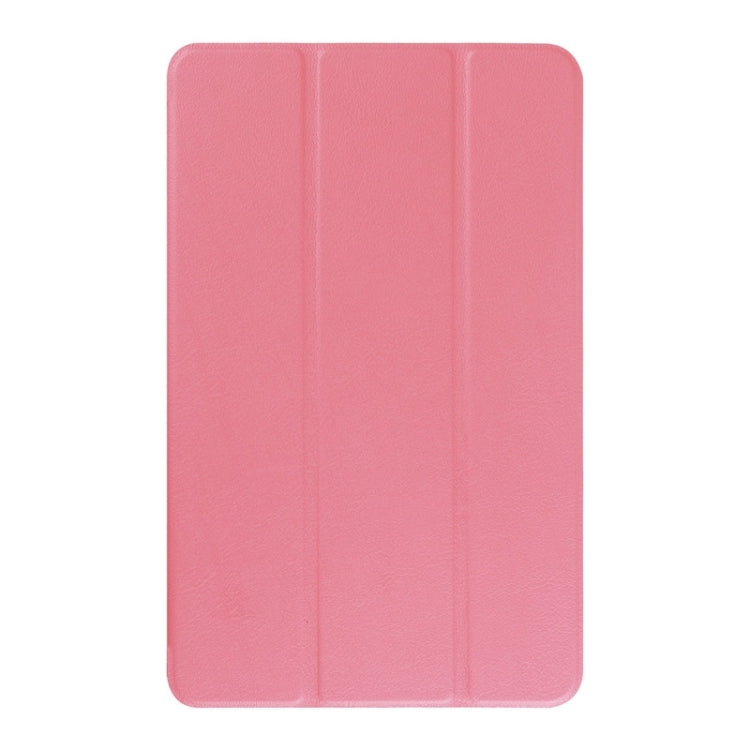 3-floding Custer Texture Leather Case with Holder for Galaxy Tab E 9.6 / T560