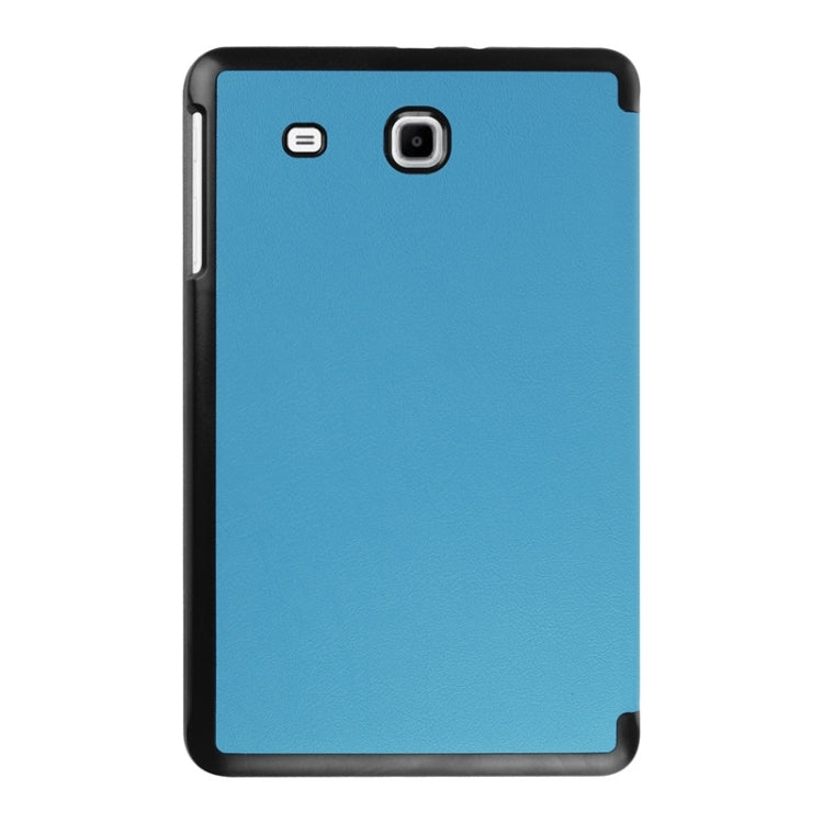 3-floding Custer Texture Leather Case with Holder for Galaxy Tab E 9.6 / T560