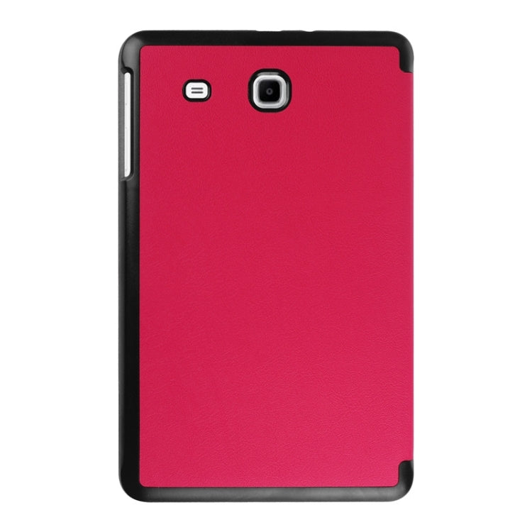 3-floding Custer Texture Leather Case with Holder for Galaxy Tab E 9.6 / T560