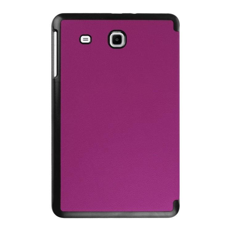 3-floding Custer Texture Leather Case with Holder for Galaxy Tab E 9.6 / T560