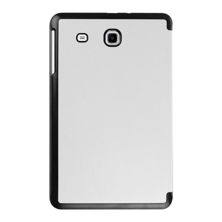 3-floding Custer Texture Leather Case with Holder for Galaxy Tab E 9.6 / T560