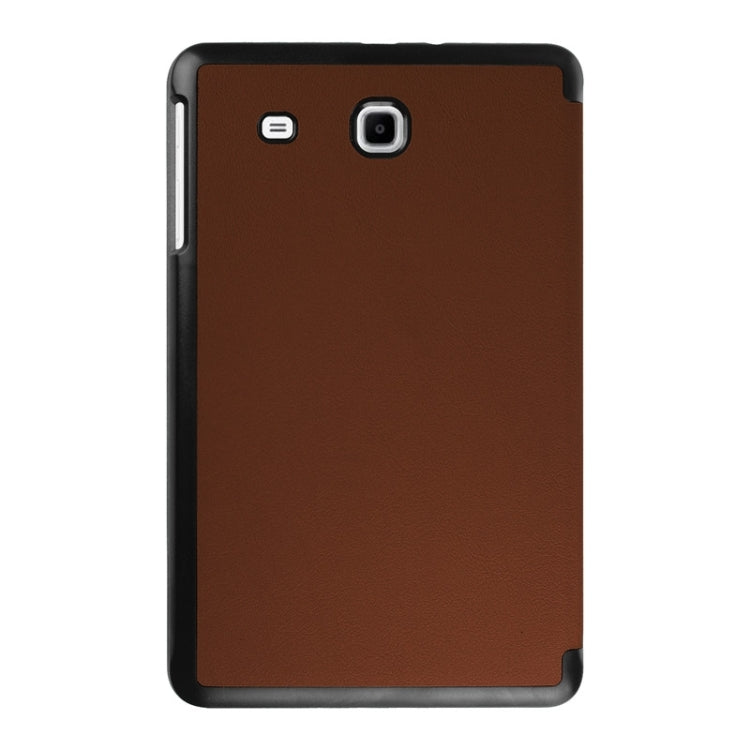 3-floding Custer Texture Leather Case with Holder for Galaxy Tab E 9.6 / T560