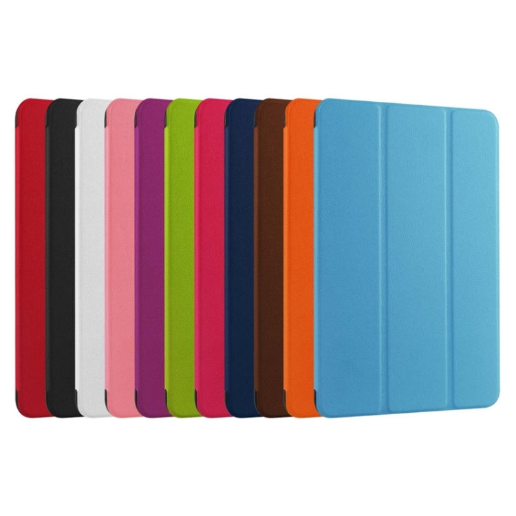 3-floding Custer Texture Leather Case with Holder for Galaxy Tab E 9.6 / T560