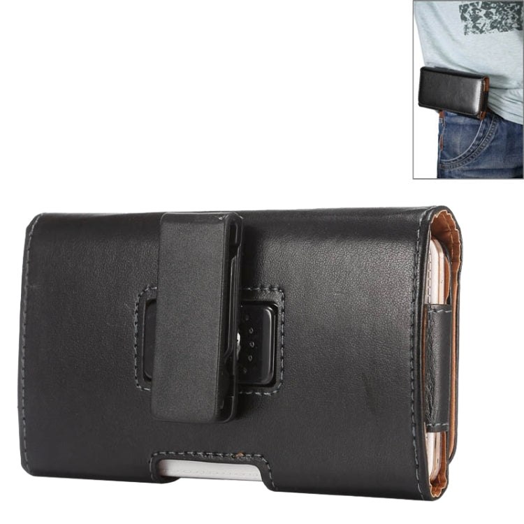 5.5 inch Sheepskin Texture Universal Rotatable Horizontal Style Leather Case with Belt Hole for Galaxy Note 3 / Note 2 / i9220(Black)