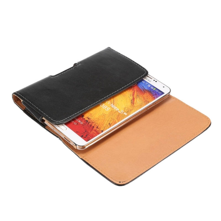 5.5 inch Sheepskin Texture Universal Rotatable Horizontal Style Leather Case with Belt Hole for Galaxy Note 3 / Note 2 / i9220(Black)
