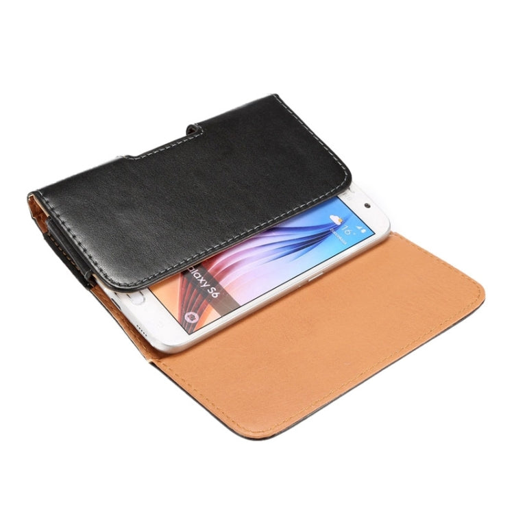 For iPhone X , Galaxy S7 / S6 / S5 / i9082 5.2 inch Sheepskin Texture Universal Rotatable Horizontal Style Leather Case with Belt Hole(Black)