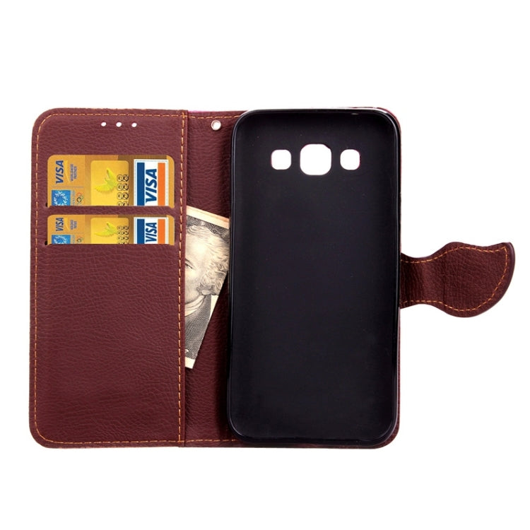 Leaf Magnetic Snap Litchi Texture Horizontal Flip Leather Case with Card Slots & Holder & Lanyard for Galaxy A8 / A800