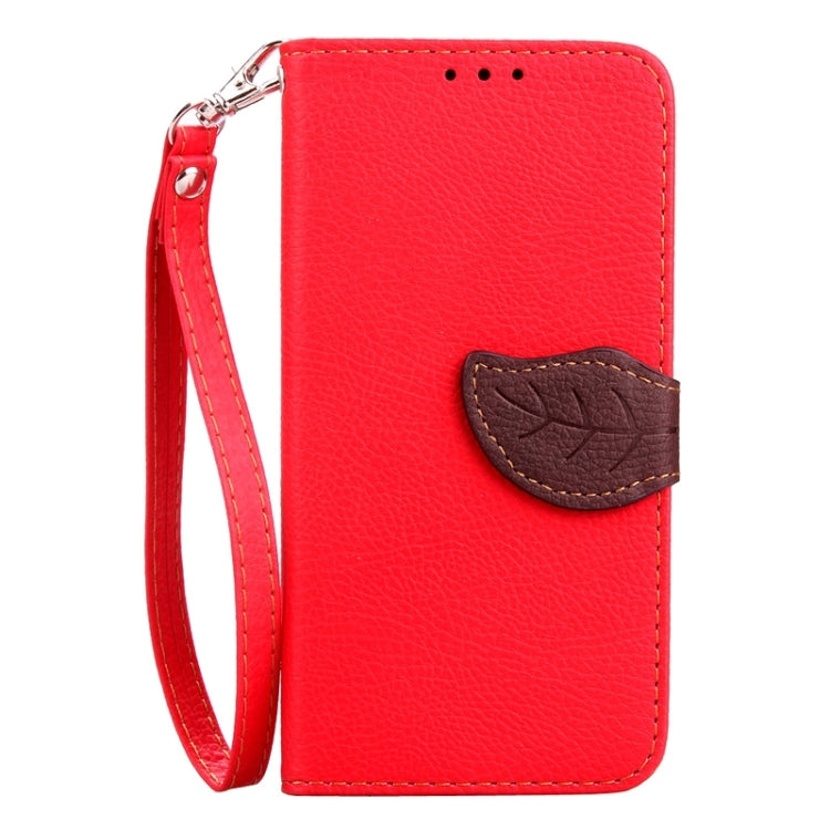 Leaf Magnetic Snap Litchi Texture Horizontal Flip Leather Case with Card Slots & Holder & Lanyard for Galaxy A8 / A800