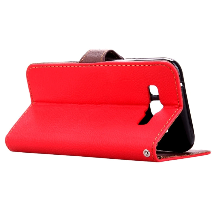 Leaf Magnetic Snap Litchi Texture Horizontal Flip Leather Case with Card Slots & Holder & Lanyard for Galaxy A8 / A800