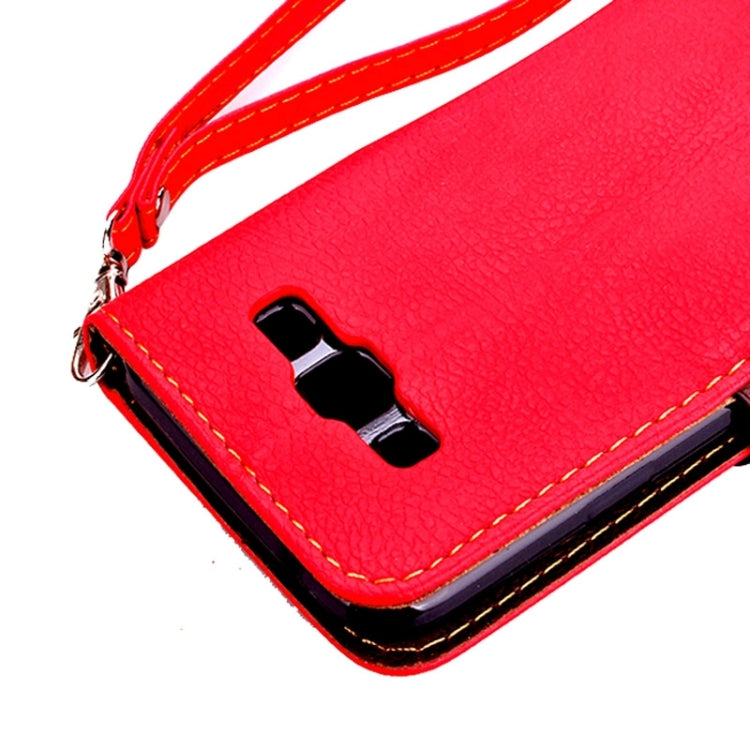 Leaf Magnetic Snap Litchi Texture Horizontal Flip Leather Case with Card Slots & Holder & Lanyard for Galaxy A8 / A800