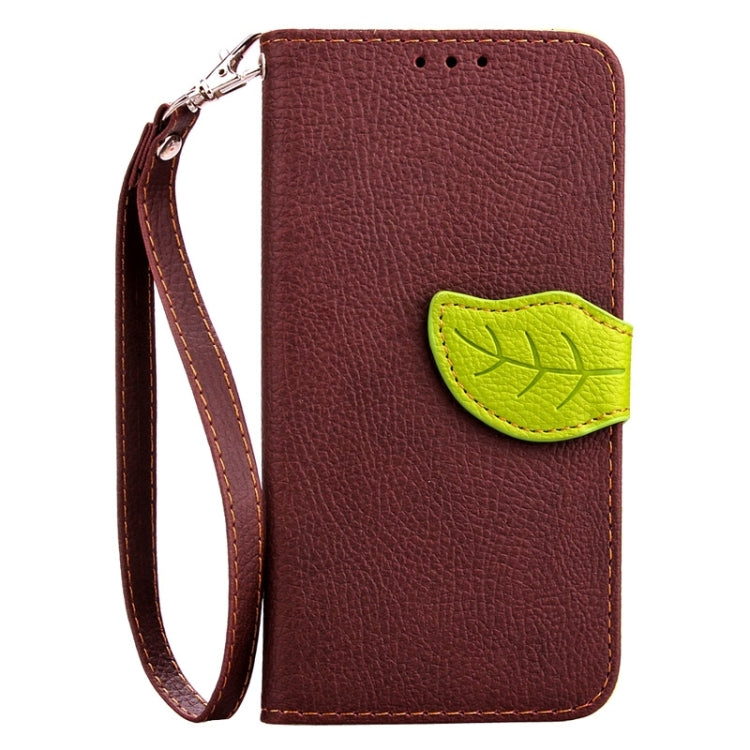 Leaf Magnetic Snap Litchi Texture Horizontal Flip Leather Case with Card Slots & Holder & Lanyard for Galaxy A8 / A800
