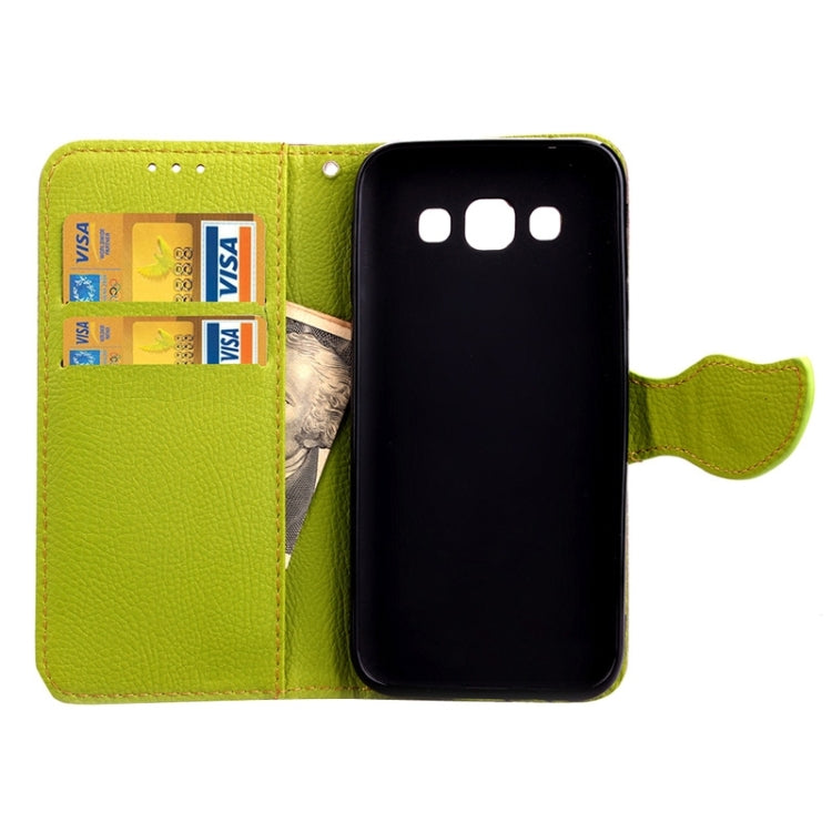 Leaf Magnetic Snap Litchi Texture Horizontal Flip Leather Case with Card Slots & Holder & Lanyard for Galaxy A8 / A800