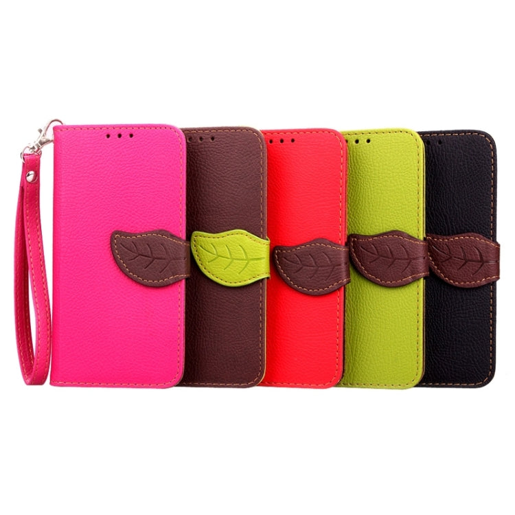 Leaf Magnetic Snap Litchi Texture Horizontal Flip Leather Case with Card Slots & Holder & Lanyard for Galaxy A8 / A800