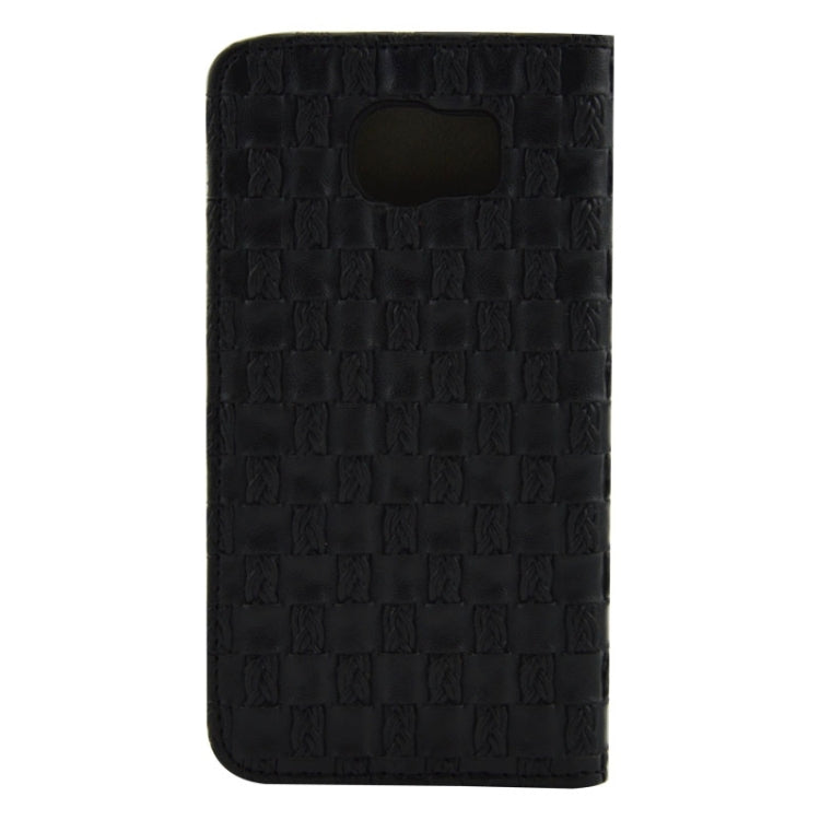 For Galaxy S6 / G920 Woven Texture Leather Case with Holder & Card Slots & Wallet