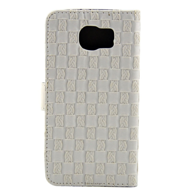 For Galaxy S6 / G920 Woven Texture Leather Case with Holder & Card Slots & Wallet