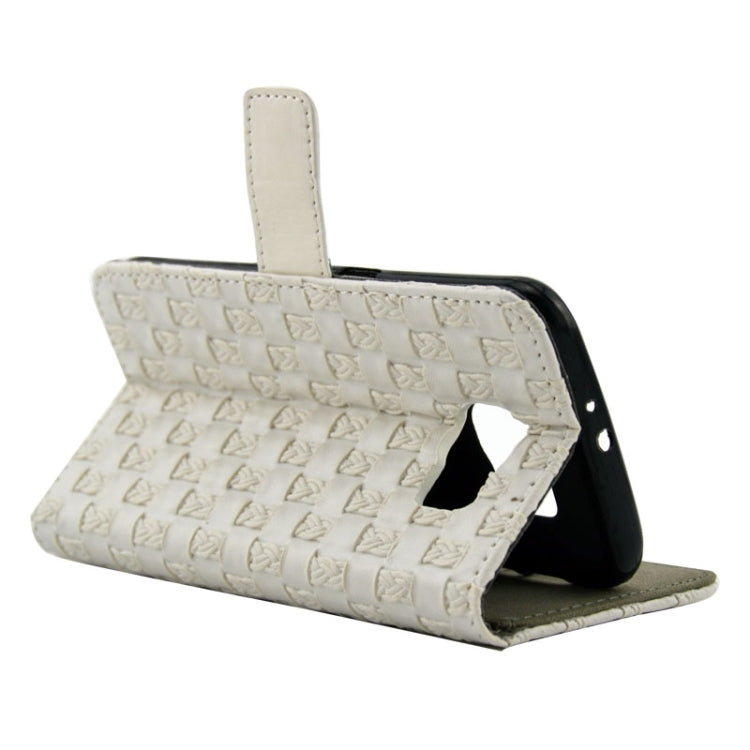 For Galaxy S6 / G920 Woven Texture Leather Case with Holder & Card Slots & Wallet