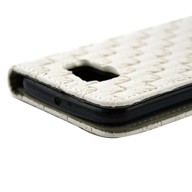 For Galaxy S6 / G920 Woven Texture Leather Case with Holder & Card Slots & Wallet