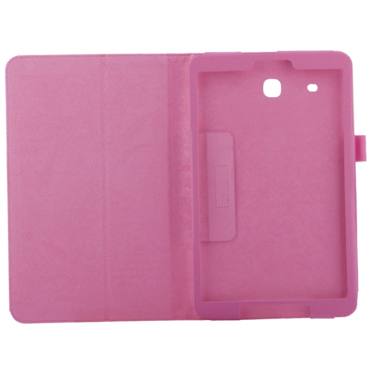 Litchi Texture Leather Case with Holder for Galaxy Tab E 9.6 / T560 / T561