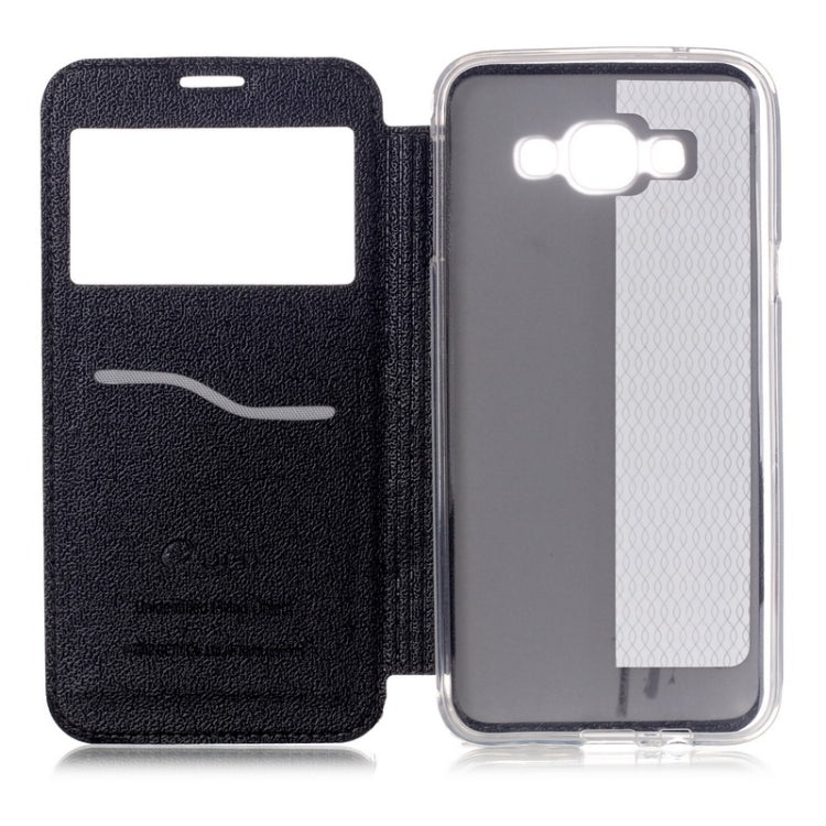 UFO Flavedo Texture Horizontal Flip Leather Case with Caller ID Display & Holder & Card Slot for Galaxy A8 / A800F
