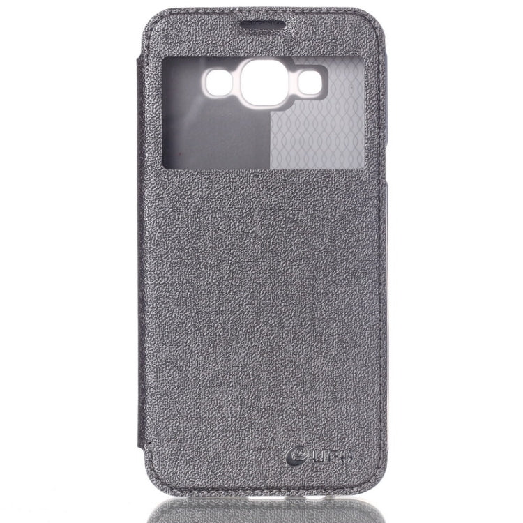 UFO Flavedo Texture Horizontal Flip Leather Case with Caller ID Display & Holder & Card Slot for Galaxy A8 / A800F