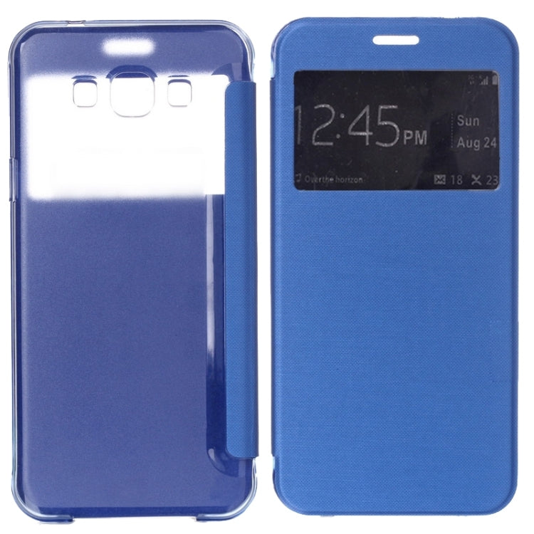 Brushed Texture Horizontal Flip Leather Case with Caller ID Display for Galaxy A8 / A800F