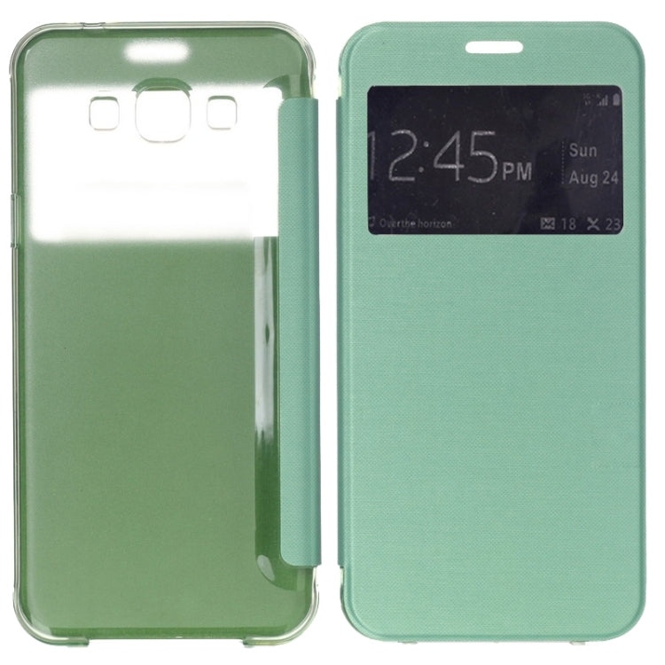 Brushed Texture Horizontal Flip Leather Case with Caller ID Display for Galaxy A8 / A800F