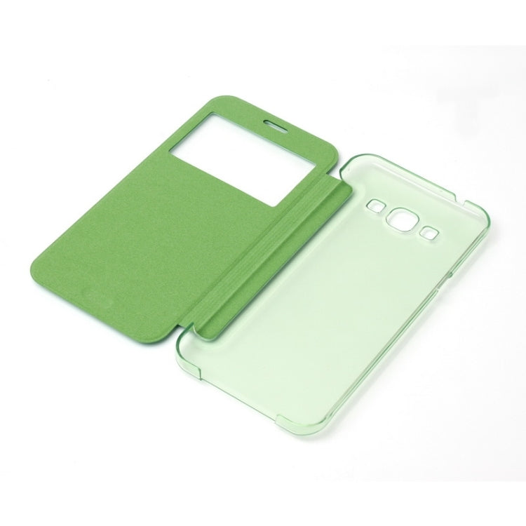 Brushed Texture Horizontal Flip Leather Case with Caller ID Display for Galaxy A8 / A800F