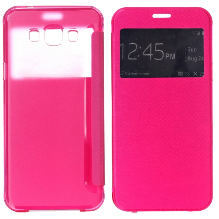 Brushed Texture Horizontal Flip Leather Case with Caller ID Display for Galaxy A8 / A800F