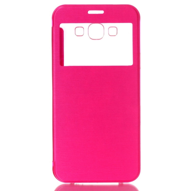 Brushed Texture Horizontal Flip Leather Case with Caller ID Display for Galaxy A8 / A800F