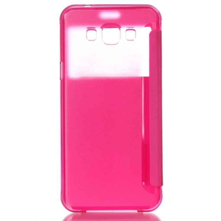 Brushed Texture Horizontal Flip Leather Case with Caller ID Display for Galaxy A8 / A800F