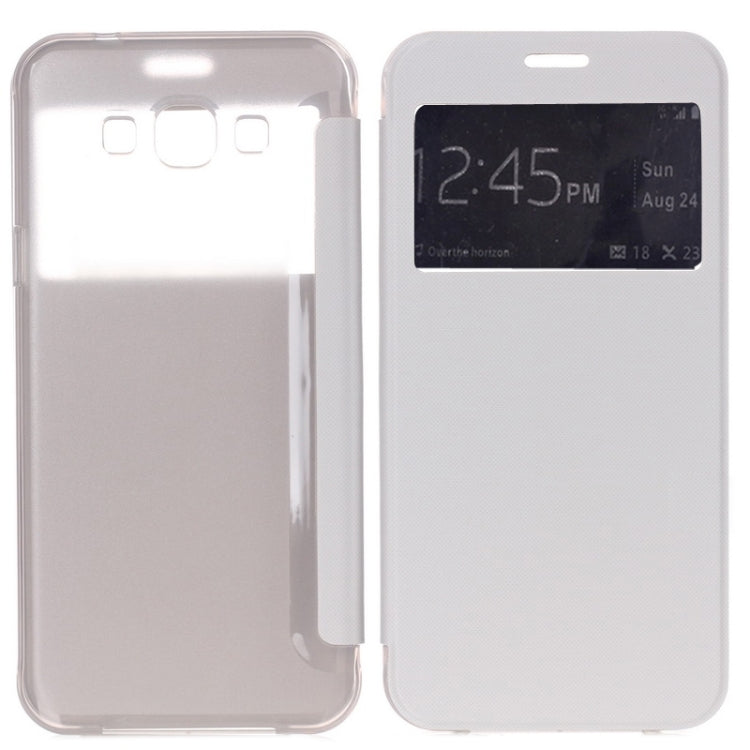 Brushed Texture Horizontal Flip Leather Case with Caller ID Display for Galaxy A8 / A800F