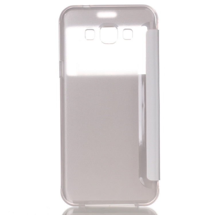 Brushed Texture Horizontal Flip Leather Case with Caller ID Display for Galaxy A8 / A800F