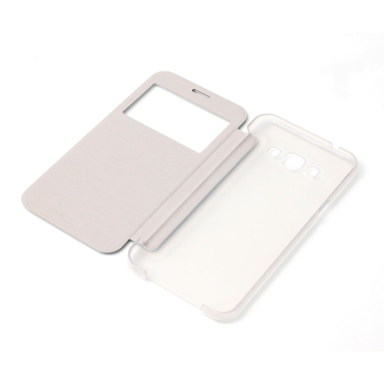 Brushed Texture Horizontal Flip Leather Case with Caller ID Display for Galaxy A8 / A800F
