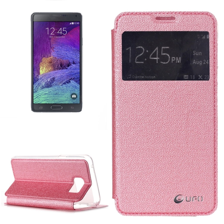 UFO Flavedo Texture Horizontal Flip Leather Case with Caller ID Display & Holder & Card Slot for Galaxy Note 5