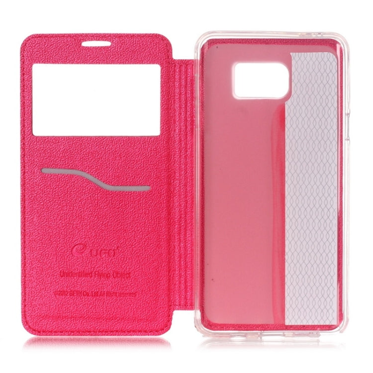 UFO Flavedo Texture Horizontal Flip Leather Case with Caller ID Display & Holder & Card Slot for Galaxy Note 5