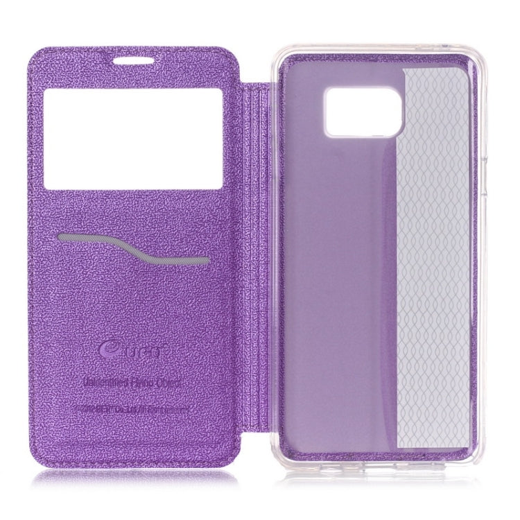 UFO Flavedo Texture Horizontal Flip Leather Case with Caller ID Display & Holder & Card Slot for Galaxy Note 5