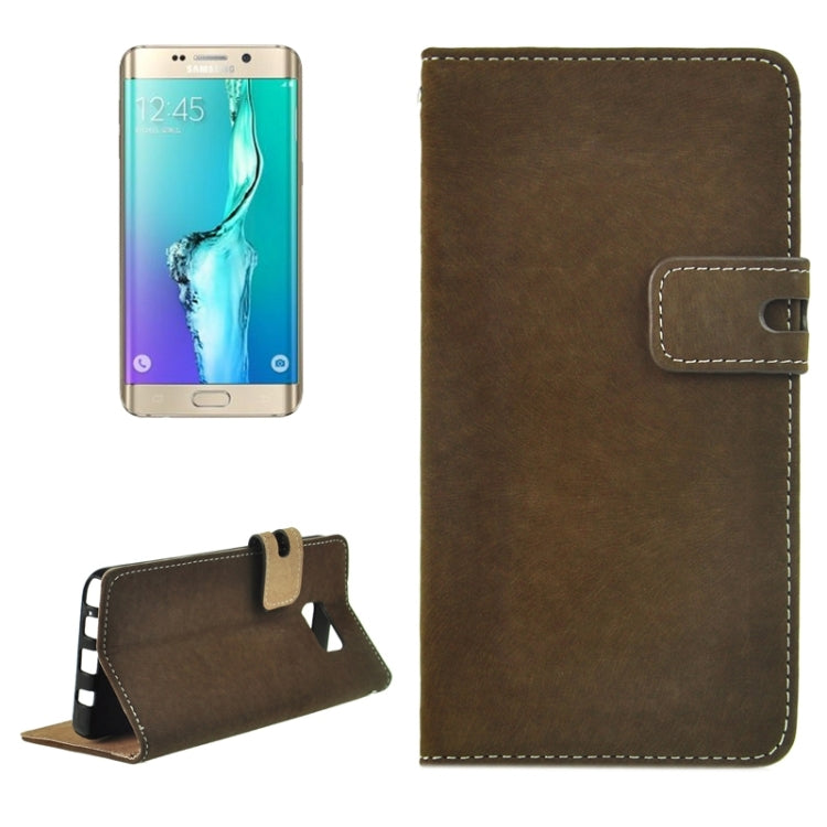 For Galaxy S6 Edge+ Horizontal Flip Leather Case with Holder & Card Slots & Wallet