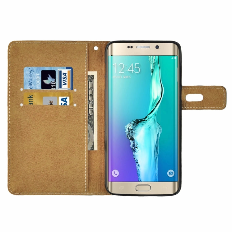 For Galaxy S6 Edge+ Horizontal Flip Leather Case with Holder & Card Slots & Wallet
